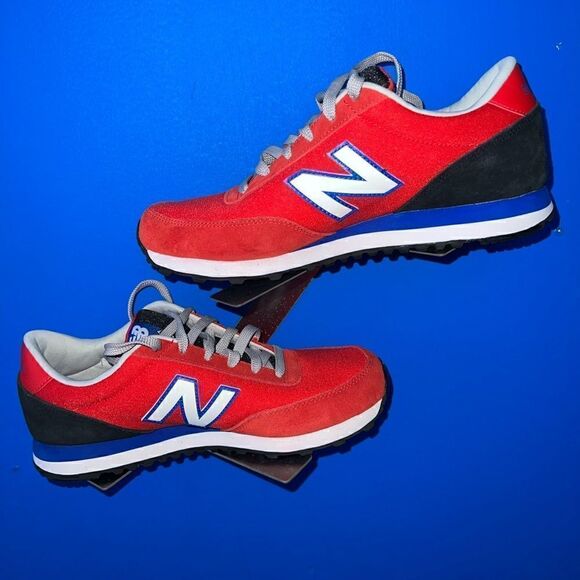 New Balance 501 RUNNING SHOE Mens ML501HXB Red Black Lace Up Low Top Size 8 - Picture 3 of 5
